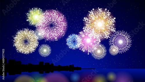 打ち上げ花火のベクター背景素材