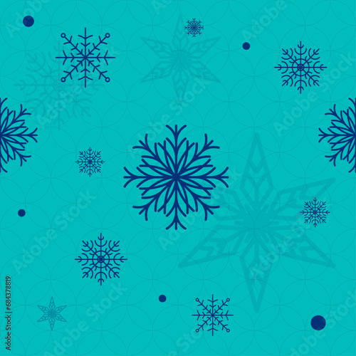 Snowflakes Seamless Vector Pattern