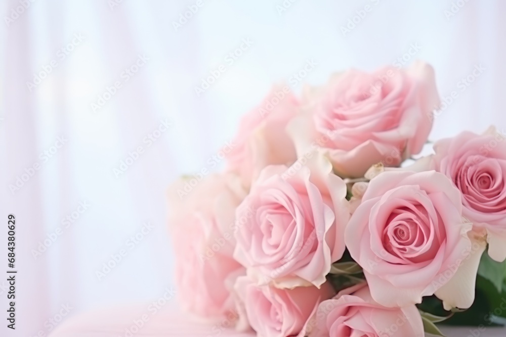 Flowers roses soft pastel color background. Beautiful composition. Valentine's Day, Easter, Birthday, Happy Women's Day, Mother's Day. Holiday poster and banner Flowers roses soft pastel color background. Beautiful composition. Valentine's Day, Easter, Birthday, Happy Women's Day, Mother's Day. Holiday poster and banner