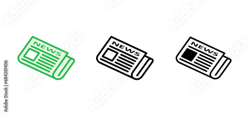 Newspaper icon set. news paper vector sign