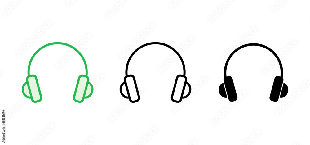 Headphone icon set. Headvector icon symbols Headphone icon set. Headvector icon symbols