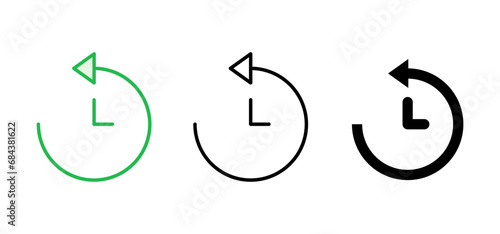 History icon set. recent event history
