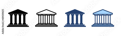 Bank icon vector. Bank sign and symbol, museum, university
