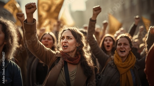 Generative AI image of Women Protesting Together © Eitan Baron