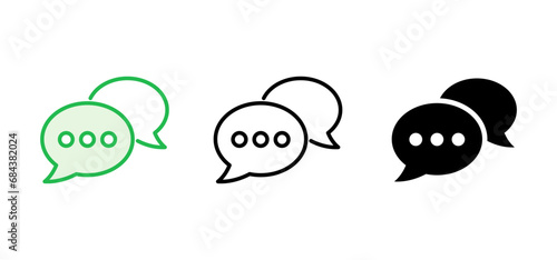 Chat icon set. speech bubble icon. comment icon vector. message. contact us