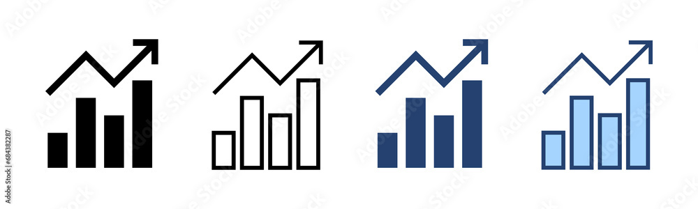 Growing graph icon vector. Chart sign and symbol. diagram icon Growing graph icon vector. Chart sign and symbol. diagram icon