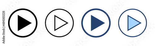Play icon vector. Play button sign and symbol