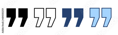 Quote icon vector. Quotation mark sign and symbol