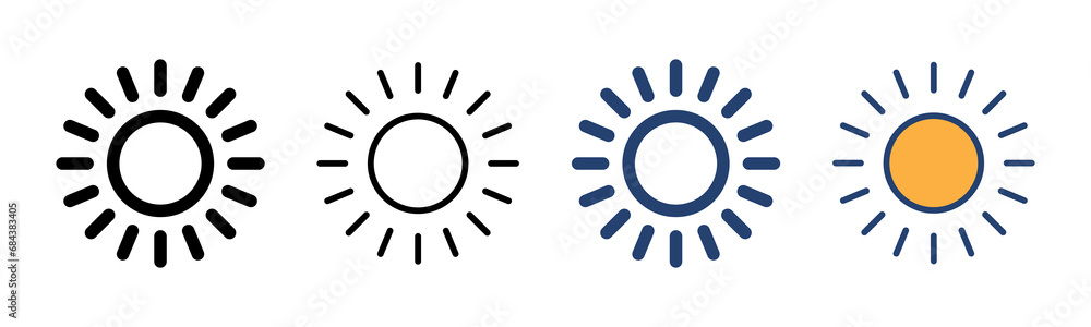 Sun icon vector. Brightness sign and symbol Sun icon vector. Brightness sign and symbol