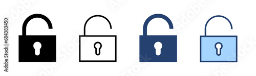 Unlock icon vector. Unlock sign and symbol. unlocked padlock icon