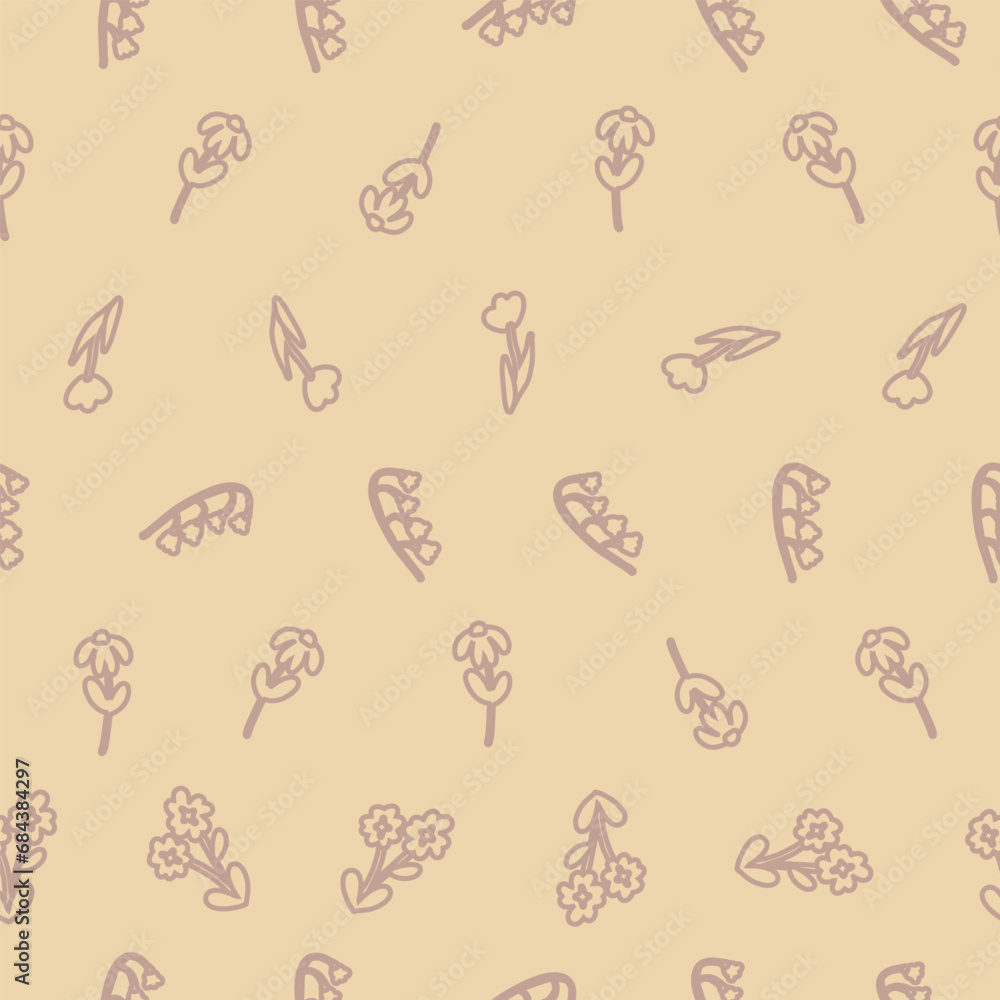 Spring flowers print seamless floral pattern Spring flowers print seamless floral pattern
