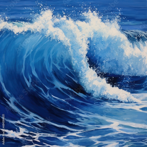  Crashing ocean waves powerfully detailed deep blue 