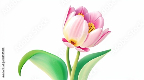 Colorful flowers with leaves floral Clipart, high quality resolution, beautiful flowers, 3d design.