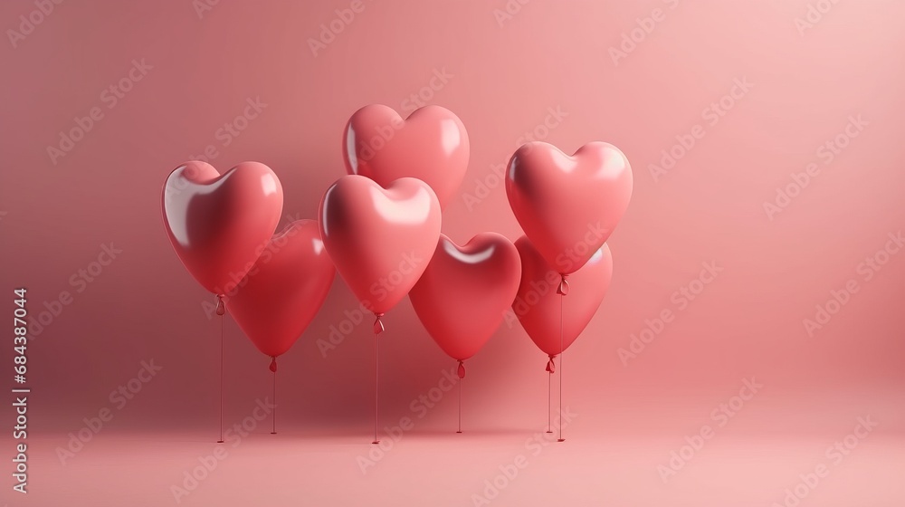Heart balloon. Valentine's day heart balloon copy space background. The concept of holiday surprise for Valentines Day, New Year or Christmas. Valentine's day concept. Decor concept. Celebrate concept