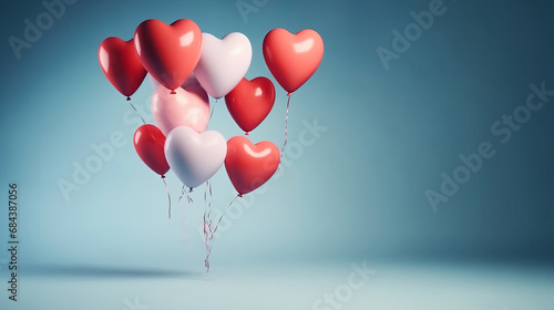 Heart balloon. Valentine's day heart balloon copy space background. The concept of holiday surprise for Valentines Day, New Year or Christmas. Valentine's day concept. Decor concept. Celebrate concept