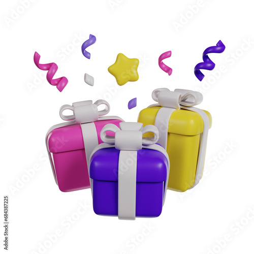 Birthday Gifts 3D render icon