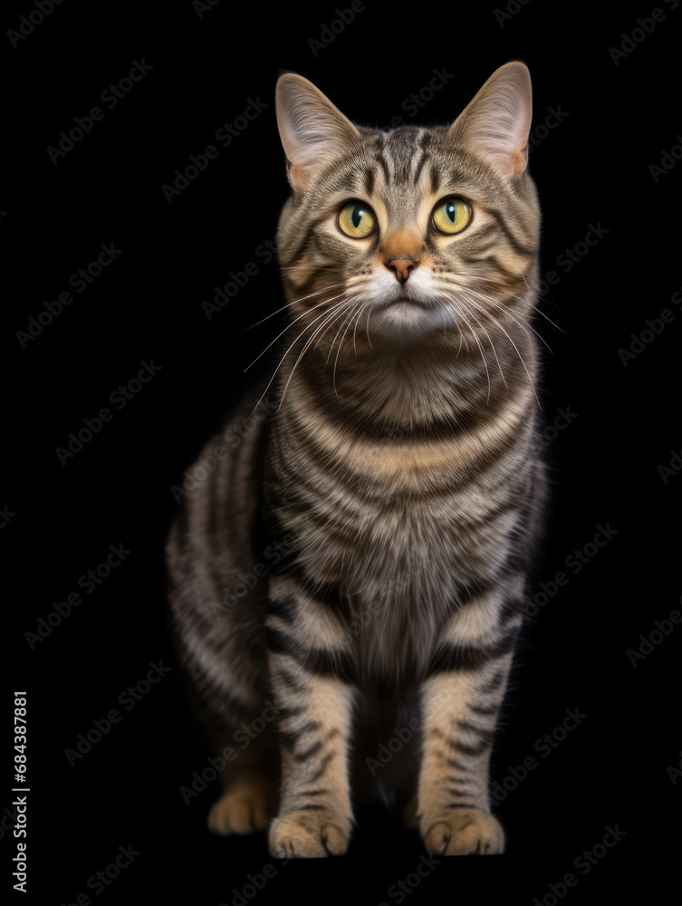 American Bobtail Cat Studio Shot Isolated on Clear Background, Generative AI American Bobtail Cat Studio Shot Isolated on Clear Background, Generative AI