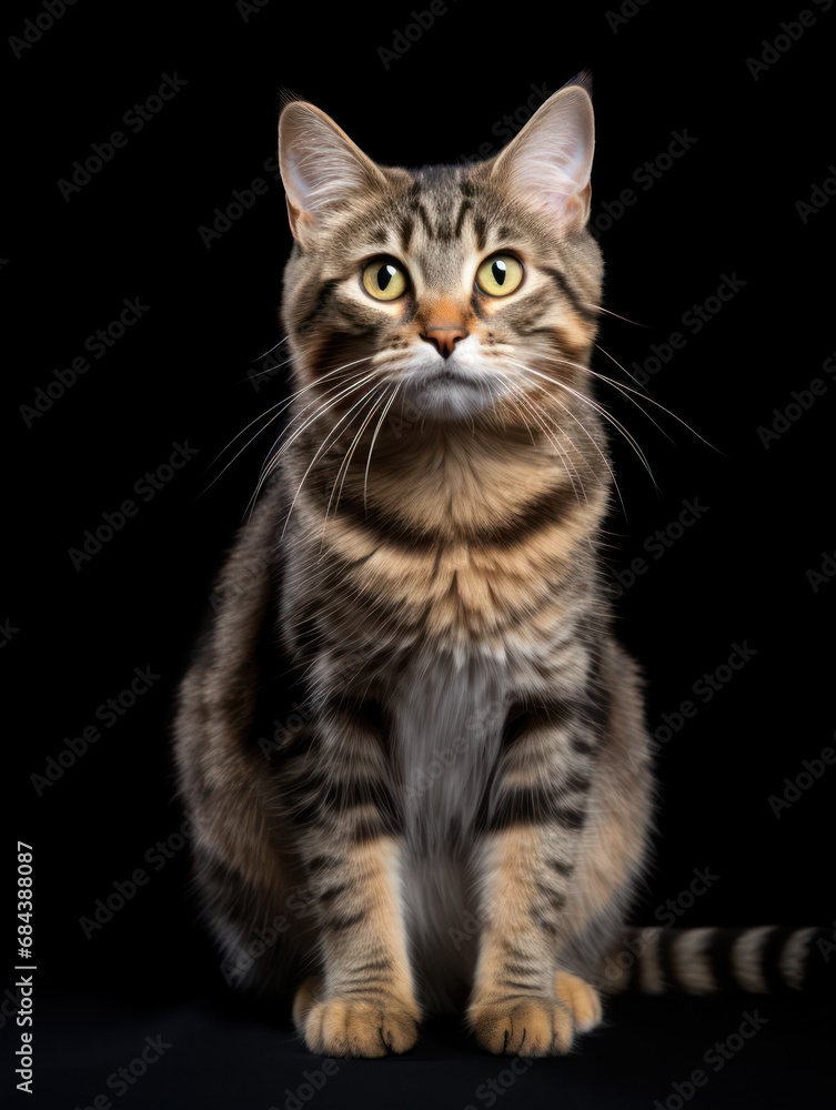 American Bobtail Cat Studio Shot Isolated on Clear Background, Generative AI American Bobtail Cat Studio Shot Isolated on Clear Background, Generative AI