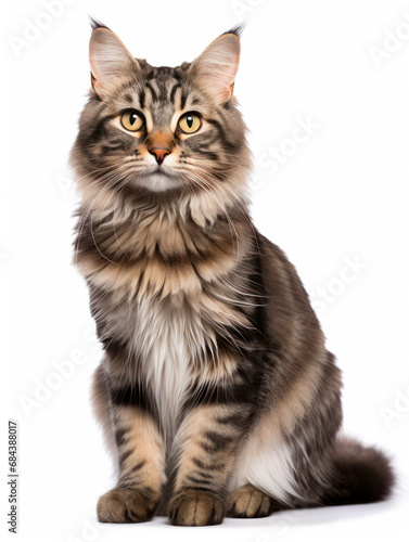 American Bobtail Cat Studio Shot Isolated on Clear Background, Generative AI © Vig