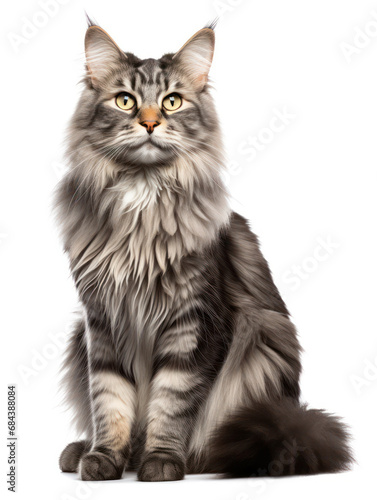 American Bobtail Cat Studio Shot Isolated on Clear Background, Generative AI