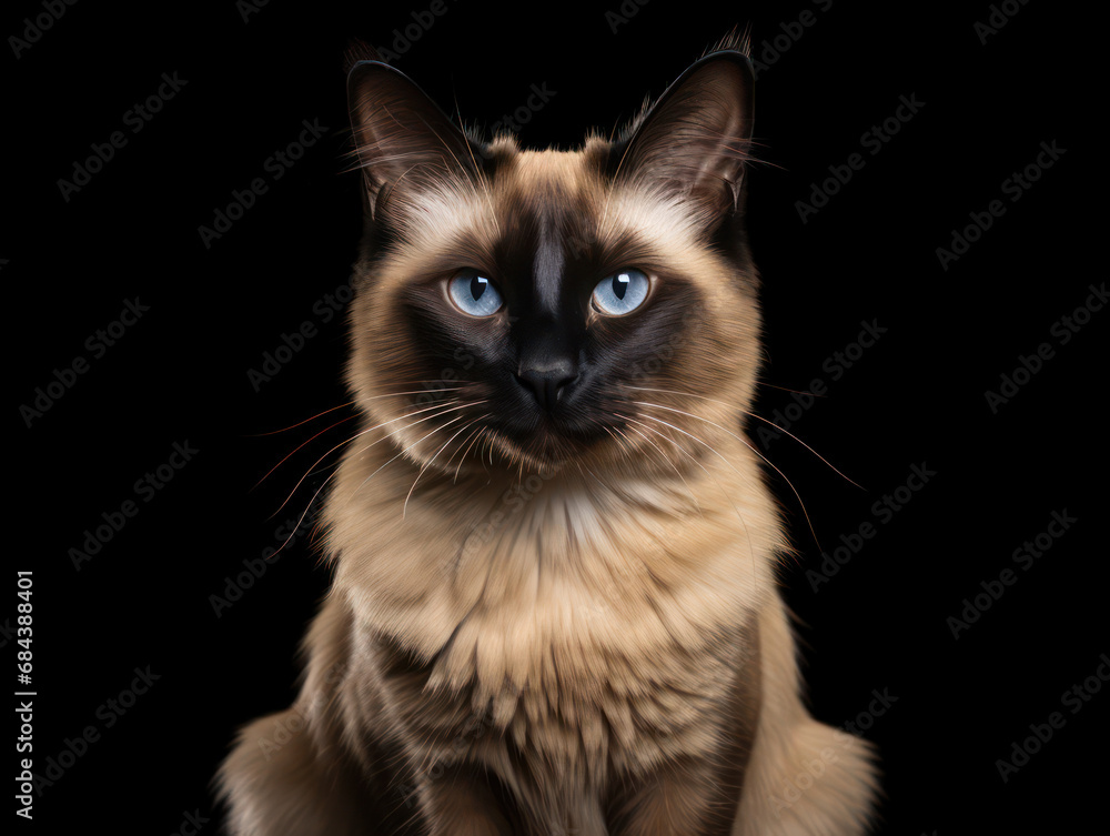 Balinese Cat Studio Shot Isolated on Clear Background, Generative AI Balinese Cat Studio Shot Isolated on Clear Background, Generative AI