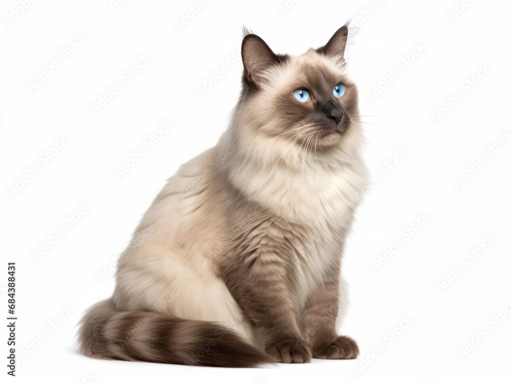 Balinese Cat Studio Shot Isolated on Clear Background, Generative AI Balinese Cat Studio Shot Isolated on Clear Background, Generative AI