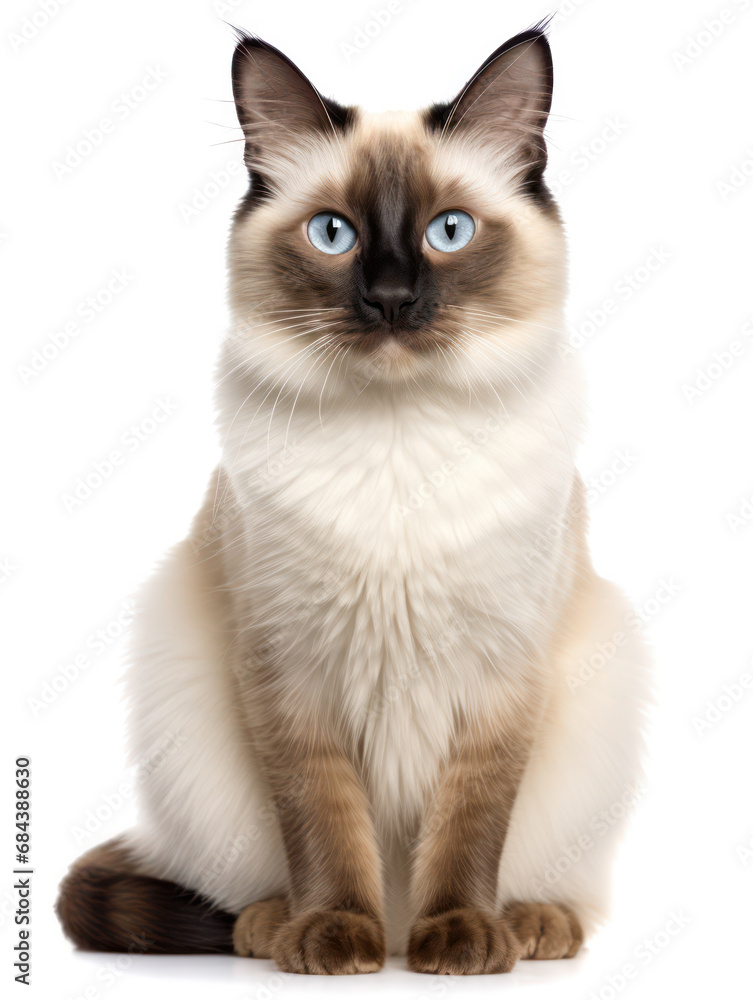 Balinese Cat Studio Shot Isolated on Clear Background, Generative AI Balinese Cat Studio Shot Isolated on Clear Background, Generative AI