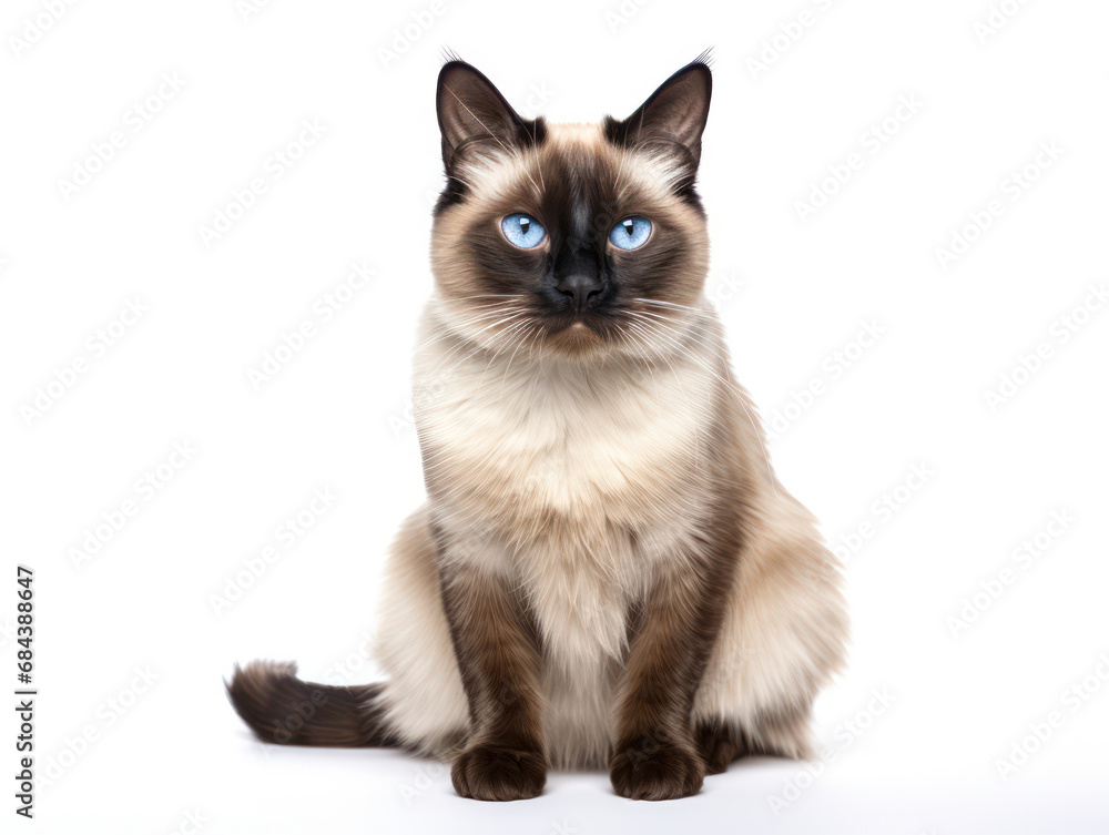 Balinese Cat Studio Shot Isolated on Clear Background, Generative AI Balinese Cat Studio Shot Isolated on Clear Background, Generative AI