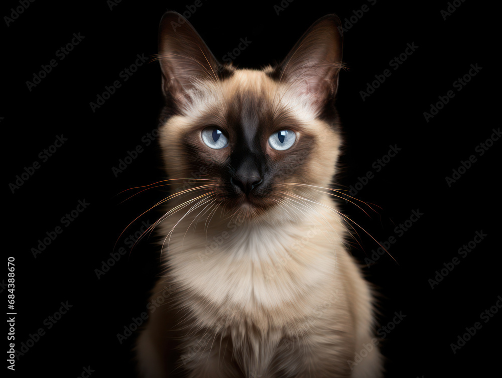 Balinese Cat Studio Shot Isolated on Clear Background, Generative AI Balinese Cat Studio Shot Isolated on Clear Background, Generative AI