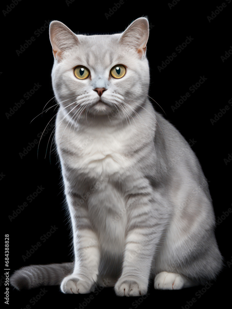 Burmilla Cat Studio Shot Isolated on Clear Background, Generative AI