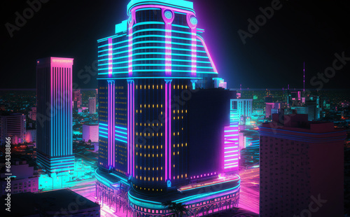 Futuristic Tampa, Florida, Cityscape Skyscraper, skyscrapers in the night
