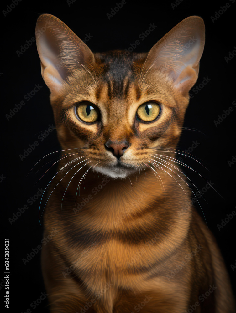 Havana Brown Cat Studio Shot Isolated on Clear Background, Generative AI