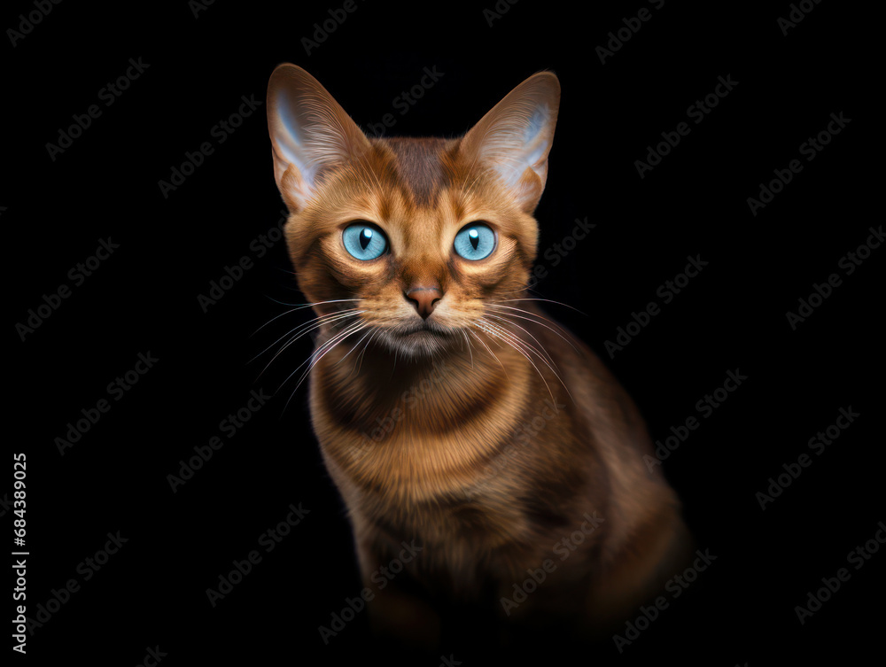 Havana Brown Cat Studio Shot Isolated on Clear Background, Generative AI