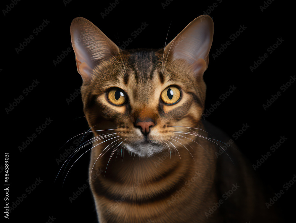 Fototapeta premium Havana Brown Cat Studio Shot Isolated on Clear Background, Generative AI