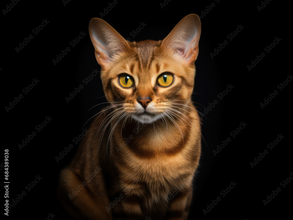 Fototapeta premium Havana Brown Cat Studio Shot Isolated on Clear Background, Generative AI