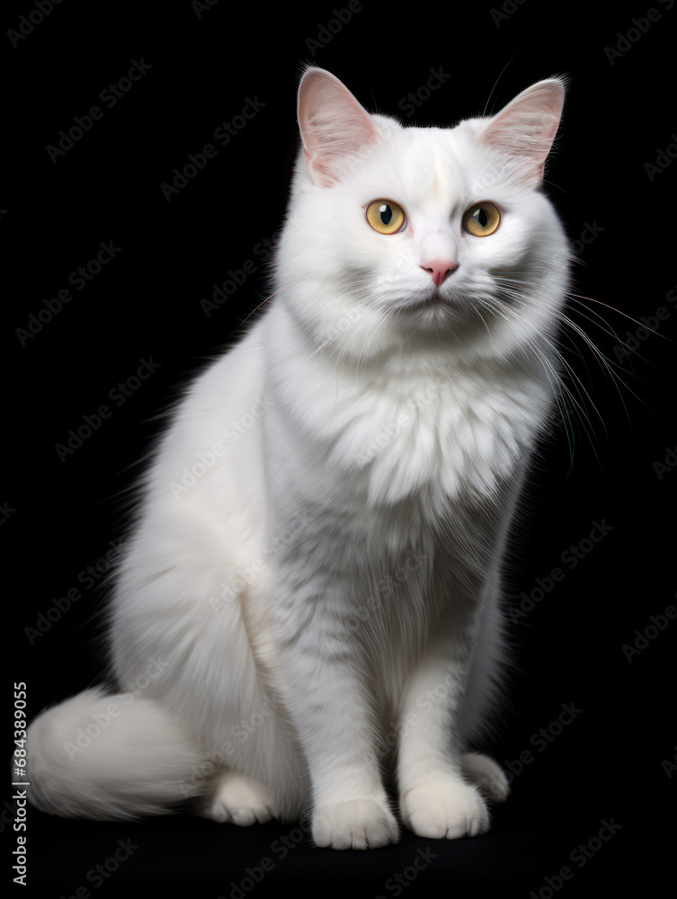 Turkish Van Cat Studio Shot Isolated on Clear Background, Generative AI Turkish Van Cat Studio Shot Isolated on Clear Background, Generative AI