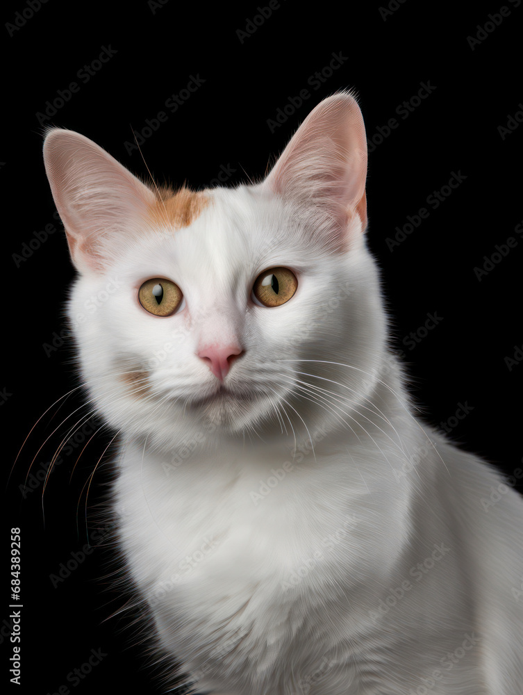Turkish Van Cat Studio Shot Isolated on Clear Background, Generative AI Turkish Van Cat Studio Shot Isolated on Clear Background, Generative AI