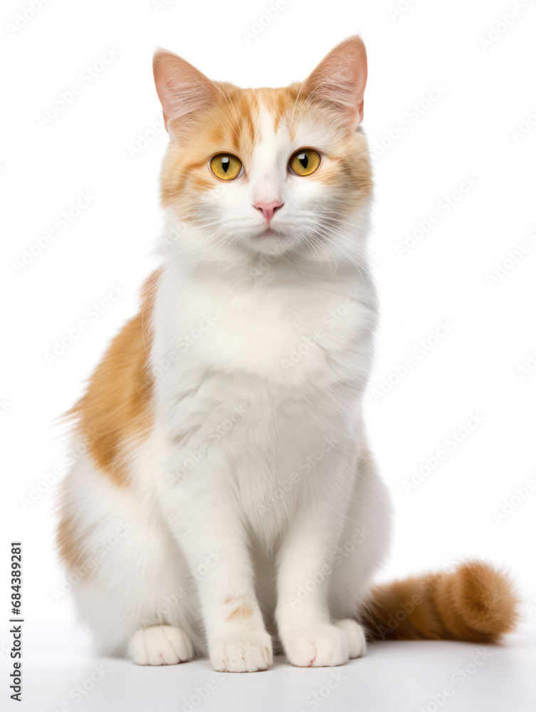 Turkish Van Cat Studio Shot Isolated on Clear Background, Generative AI Turkish Van Cat Studio Shot Isolated on Clear Background, Generative AI