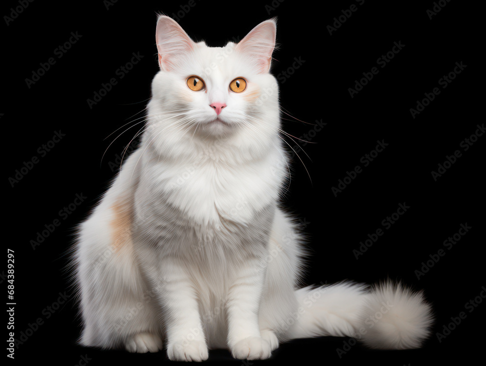 Turkish Van Cat Studio Shot Isolated on Clear Background, Generative AI Turkish Van Cat Studio Shot Isolated on Clear Background, Generative AI