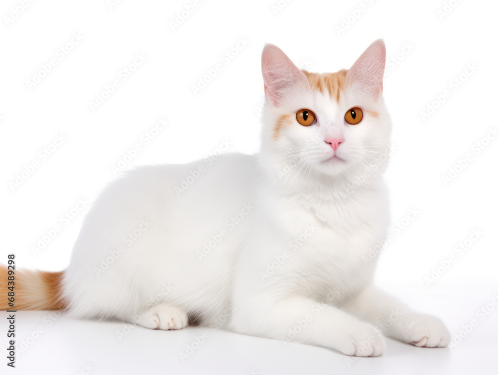 Turkish Van Cat Studio Shot Isolated on Clear Background, Generative AI Turkish Van Cat Studio Shot Isolated on Clear Background, Generative AI