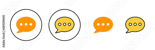 Chat icon set for web and mobile app. speech bubble sign and symbol. comment icon. message