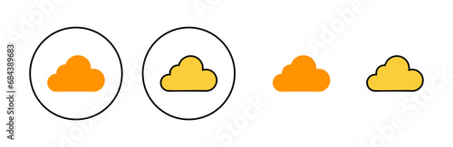 Cloud icon set for web and mobile app. cloud sign and symbol