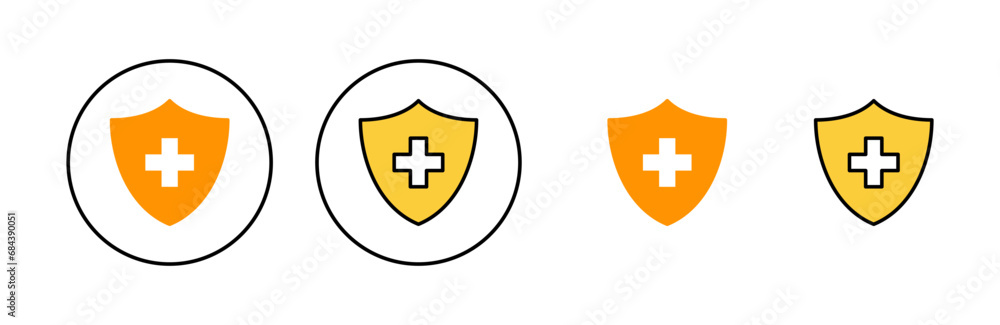Fototapeta premium Health insurance icon set for web and mobile app. Insurance document sign and symbol