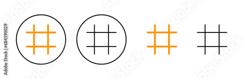 Hashtag icon set for web and mobile app. hashtag sign and symbol