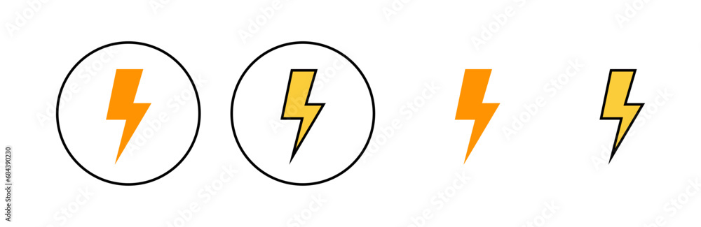 Lightning icon set for web and mobile app. electric sign and symbol. power icon. energy sign Lightning icon set for web and mobile app. electric sign and symbol. power icon. energy sign