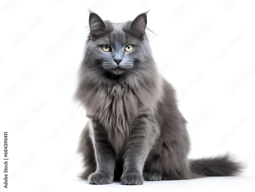 Obraz premium Nebelung Cat Studio Shot Isolated on Clear Background, Generative AI