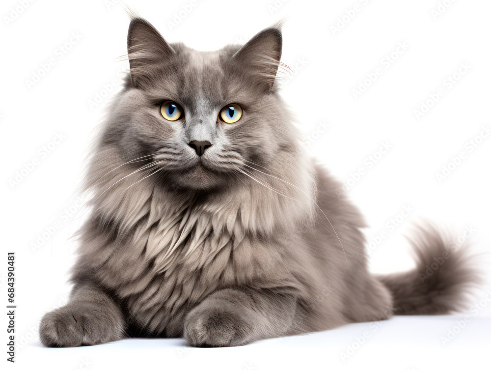 Obraz premium Nebelung Cat Studio Shot Isolated on Clear Background, Generative AI