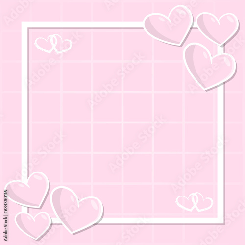 valentine day frame cute color love february hype style template blank text area background design