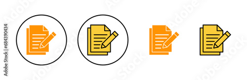 Note icon set for web and mobile app. notepad sign and symbol