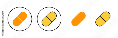 Pills icon set for web and mobile app. capsule icon. Drug sign and symbol